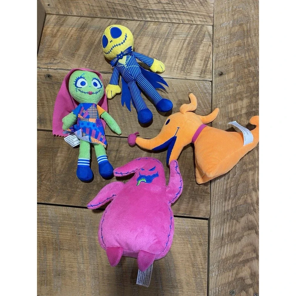 Nightmare Before Christmas Tim Burton Neon Set of 4 Collector's Plush 6in - 11in